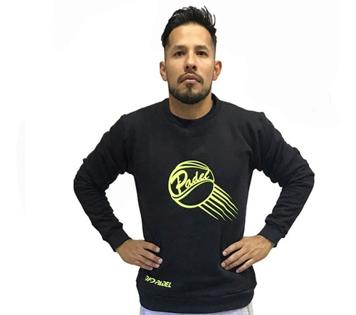 Imagen 4 de 5 de Buzo Algodon Negro Padel Deportivo Deportes Full