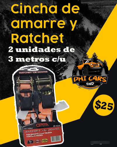 Cincha De Amarre Con Ratchet 3 Metros