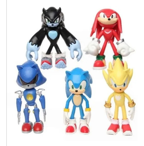 Colección X 5 Figuras Sonic The Hedgehog En Bolsa