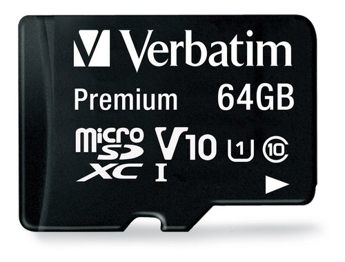 Micro Sd 64gb Clase 10 U1 Verbatim Original Garantía Oficial