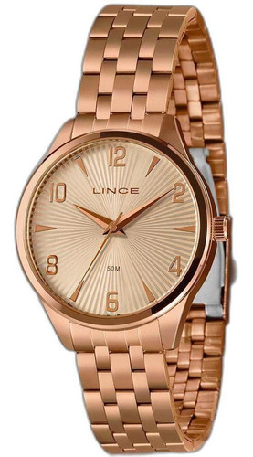 Relógio Feminino Rose Analógico Com Pulseira Ajustável Lince