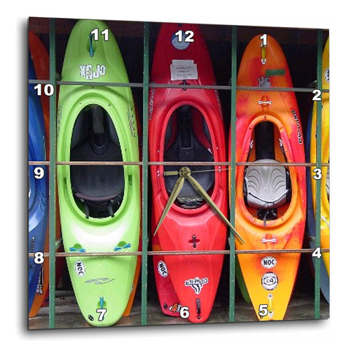 Reloj De Pared 3drose Llc Kayak, 10 X 10 Pulgadas