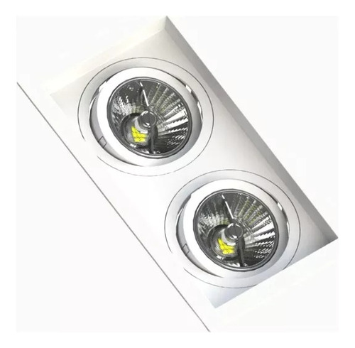  Spot Mr16 Embutido Led Duplo Recuado + Lampada 4,8w Save 