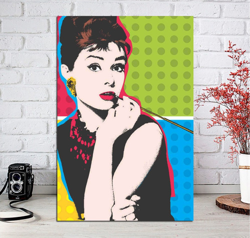 Vinilo Decorativo 50x75cm Audrey Hepburn Pop Art Retro M7