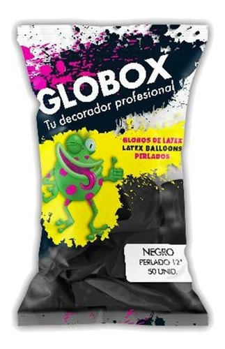 Globox Perlado 12 Color Negro X 50 Un