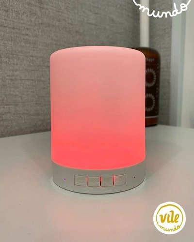 Imagem 4 de 8 de 1 Mini Caixa De Som Sem Fio Luminária Abajur Bluetooth