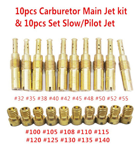 Kit De Inyección Principal De Carburador De 20 Piezas Y 20 P