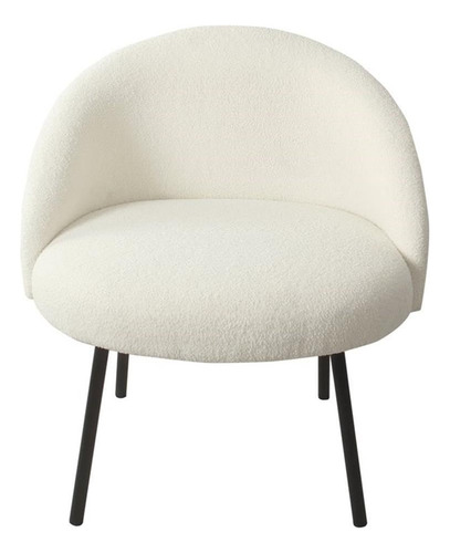 Silla Decorativa Moderna Tapizada Color Crema Sherpa