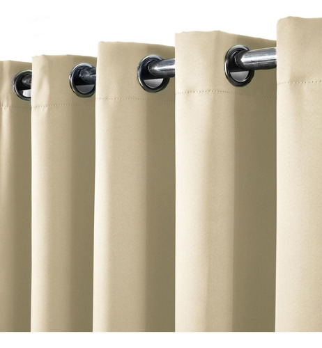 Cortina De Tela Blackout Beige 132 X 213 Cm