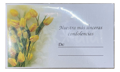 Tarjeta Defunción Condolencias Para Flores, Coronas Fúnebres