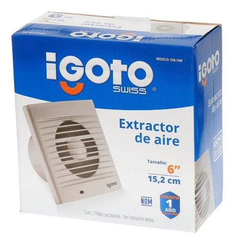 Extractor 6 Pulgadas Igoto Blanco Empotrable 18w