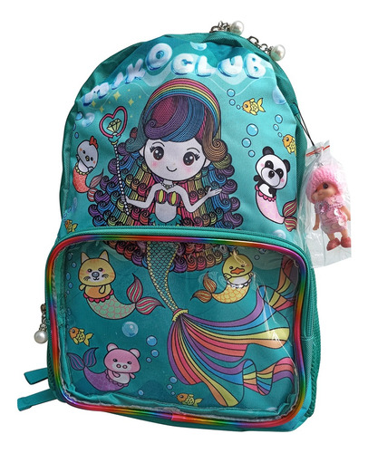 Mochila Escolar Niña Profesional Sirenita Escuela Ajustable