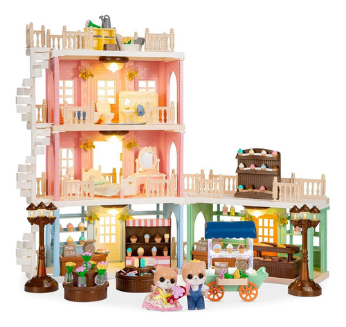 Deluxe Cottage Dollhouse Town Mansion Juego De Regalo J...