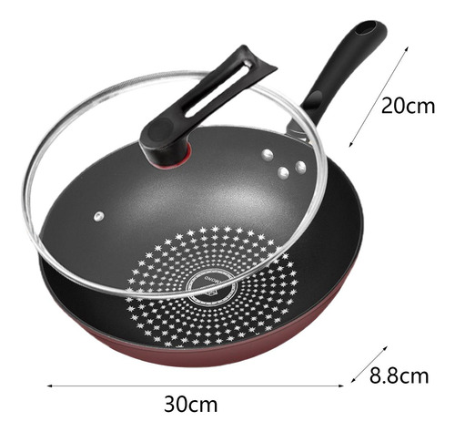 Sartén Wok Para Saltear Con Tapa Fácil De Montar Cocina De