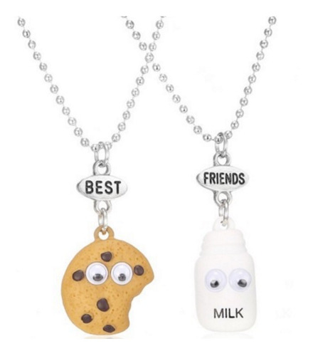 Set 2 Collares Mejores Amigos Galleta Y Leche Best Buds