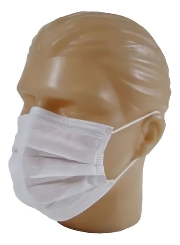 Mascara Descartável Proteção Com Elástico Pacote 100 Unidade Cor Branco Desenho Do Tecido Liso