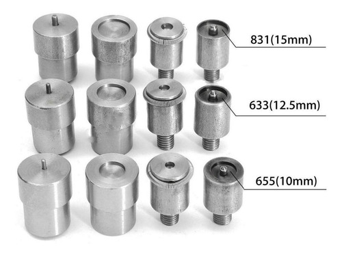 4 Paquetes De Botones A Presión, Moldes Para Troqueles Para