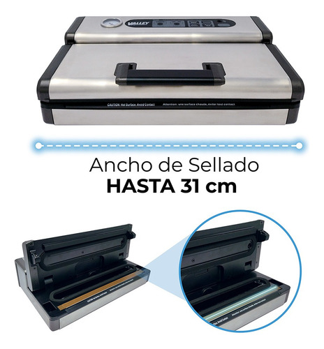 Envasadora Al Vacío Semi Pro Ds134 + 5 Rollos 22 Cm X 5 Mts