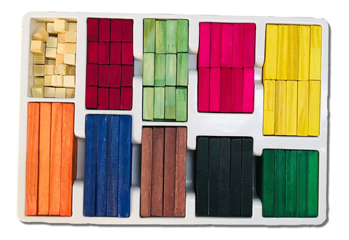 Imagen 3 de 3 de Regletas De Madera Fime 240 Piezas Aprendizaje Matematico