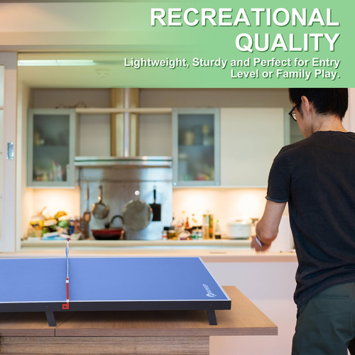Mesa De Tenis Plegable Portátil Para Interiores Y Exteriores Azul