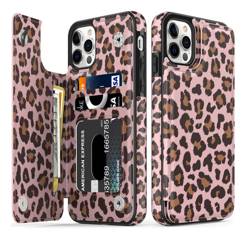 Funda Leto Para iPhone 13 Pro- Pink Leopard