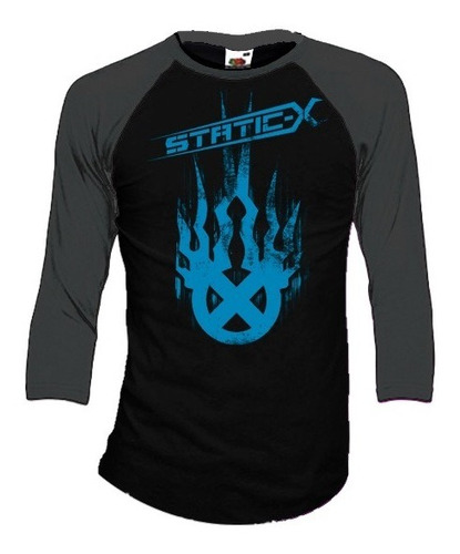 Static X Playeras Manga 3/4 Para Hombre Y Mujer