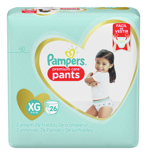 Pañales Pampers Pants Premium Care Xg X26 Unidades