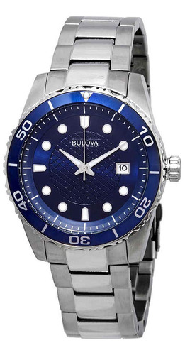 Bulova 98a194 Sport Reloj De Acero Inoxidable Con Esfera Az.