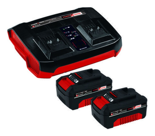 Starter Kit Bat 2x 4 Ah Y Cargador Doble Einhell Twincharger