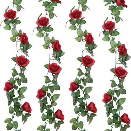 Guirnaldas De Rosas Artificiales Banderines Colgantes D...