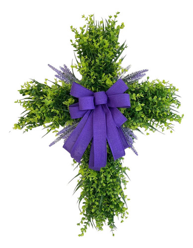 Corona De Pascua Para Puerta Con Forma De Cruz Para El Día