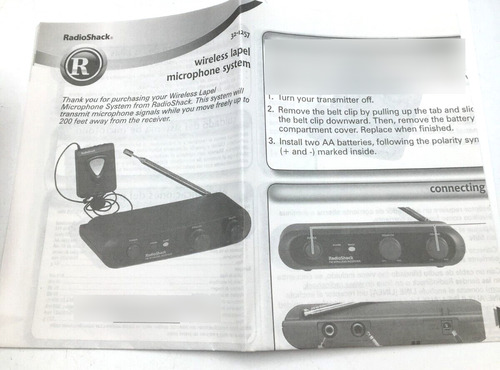 Radio Shack Lot Of 2 Wireless Mic System 170mhz Lapel 32 Aac