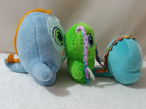 Lote 3 Peluches, Neonatos Sigotos Distroller. Azul Claro (Usado)