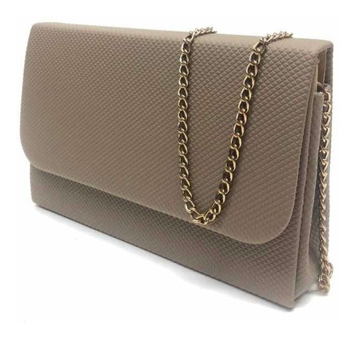 Bolsa Clutch Casamento Balada Social Casual Alça Corrente Cor Capuccino