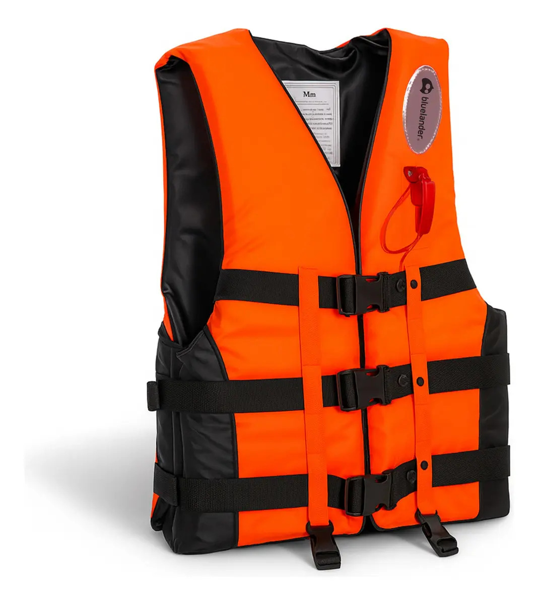 Chaleco Salvavidas Alta Flotación Acolchado Ergonómico Naranja 2xl