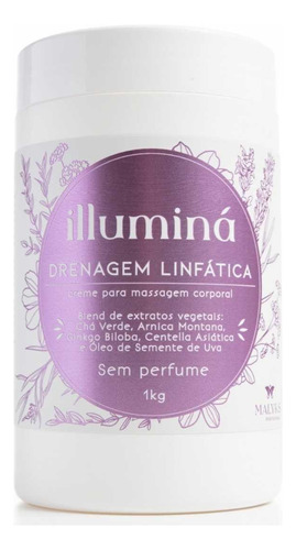  Creme Drenagem Linfática Corporal Massagem 1kg Illuminá