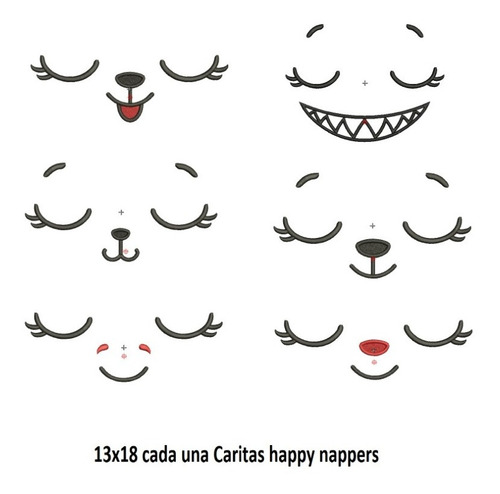 Imagen 1 de 1 de Diseño D Matrices P/ Maquinas D Bordar Caritas Happy Nappers