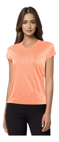 Remera Dry Jaspeada Mujer Naranja