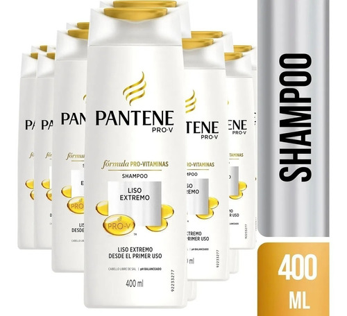 Pack De 6 Shampoo Pantene Pro-v Liso Extremo 400 Ml