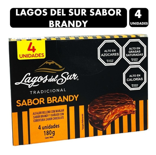 Alfajor Lagos Del Sur Brandy Display 4 Unidades
