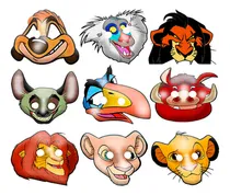 Comprar 25 Mascaras Rey Leon Simba Scar Mufasa Timon Pumba Nala Zazu