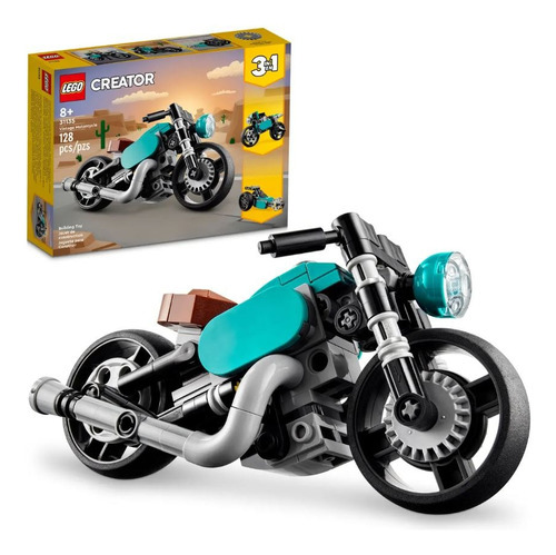 Lego Creator 3 En 1 Motocicleta Dragster Chopper Harley Cantidad de piezas 128