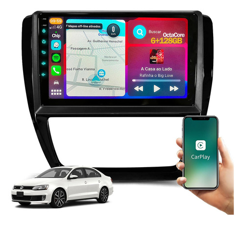 Multimidia Octacore 9poleg Android 13 Carplay 128gb Interno Cor Jetta Digital 2011 2012 2013 2014 2015 2016 2017 2018