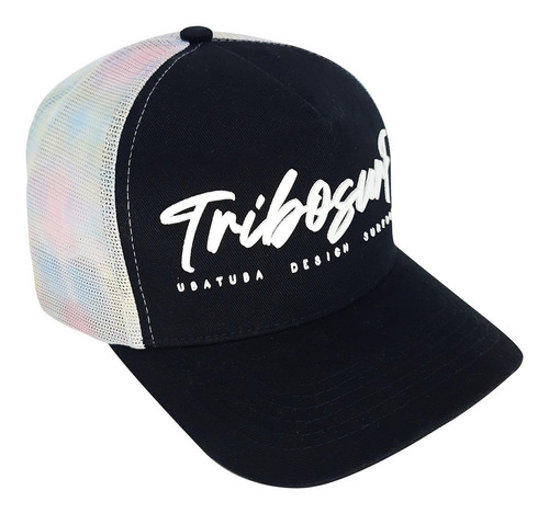 Imagem 1 de 8 de Boné Trucker Tie Dye Aba Curva Tribo Surf Ubatuba