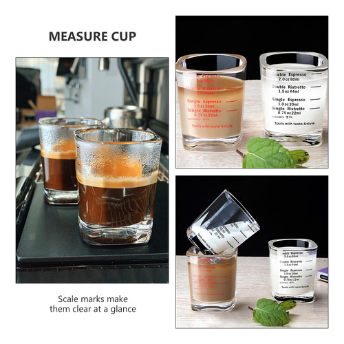 1 Juego De 3 Tazas De Café Espresso De 60 Ml Con Escala Para