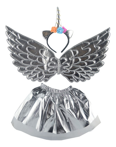 Disfraz De Unicornio Plateado, Talla Única
