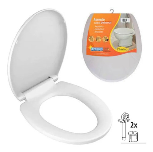 Assento Tampa De Vaso Oval Sanitário Universal Cor Branco