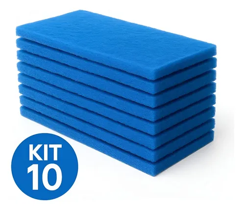 Kit 10 Fibra Limpeza Macia Azul Não Risca Esponja Multiuso