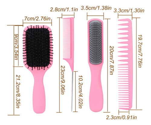 Cepillo Desenredante Juego De 4 Cepillos Para El Cabello P