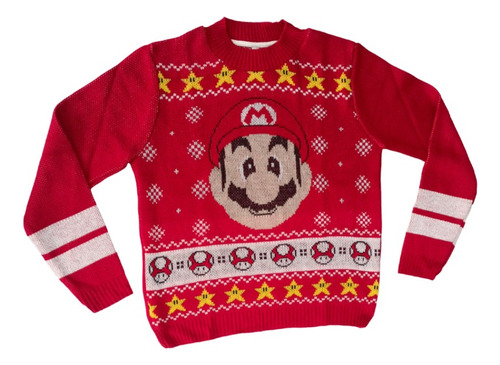Ugly Sweater Navideño Mario Bros Sueter Unisex 1 Pieza